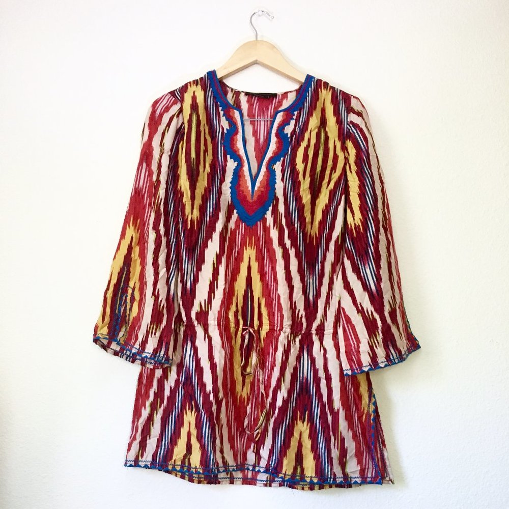 BCBGMAXAZRIA Multicolor Flowy Boho Tunic Size S